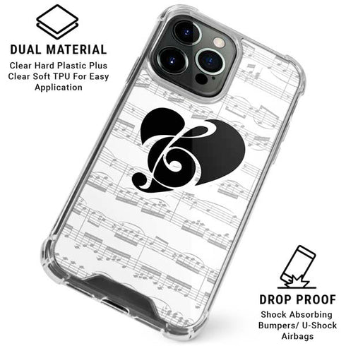 BW Musical Notes iPhone 16 Pro Max Clear Case