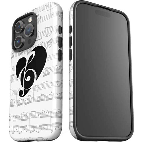 BW Musical Notes iPhone 16 Pro Max Impact Case