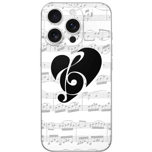 BW Musical Notes iPhone 16 Pro Skin