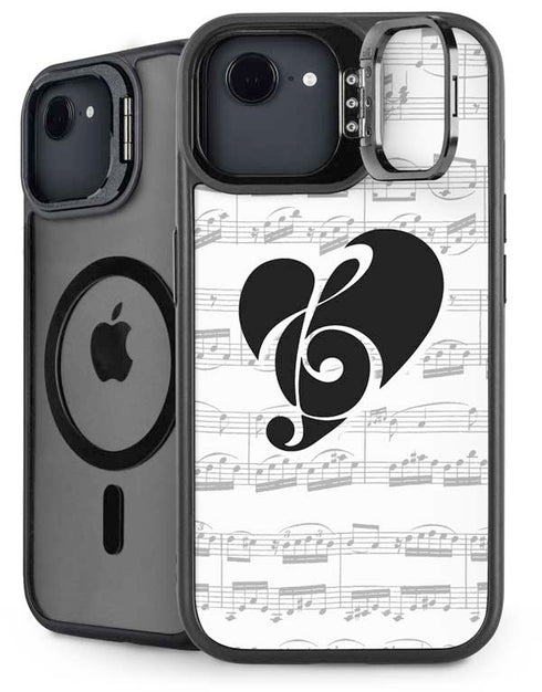 BW Musical Notes iPhone 16e Kickstand Case