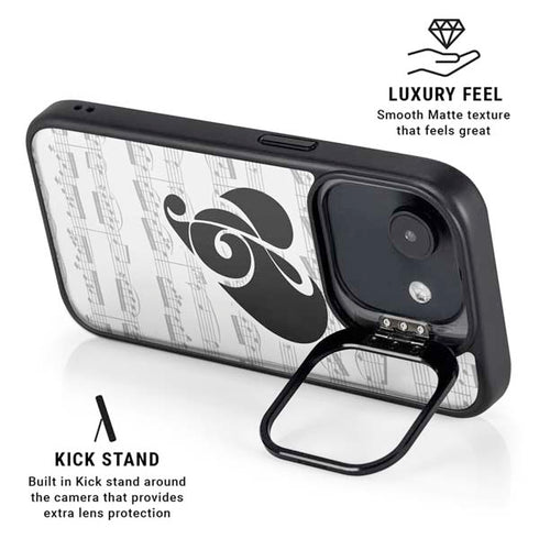 BW Musical Notes iPhone 16e Kickstand Case