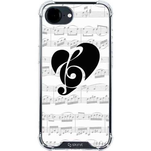 BW Musical Notes iPhone 16e Clear Case