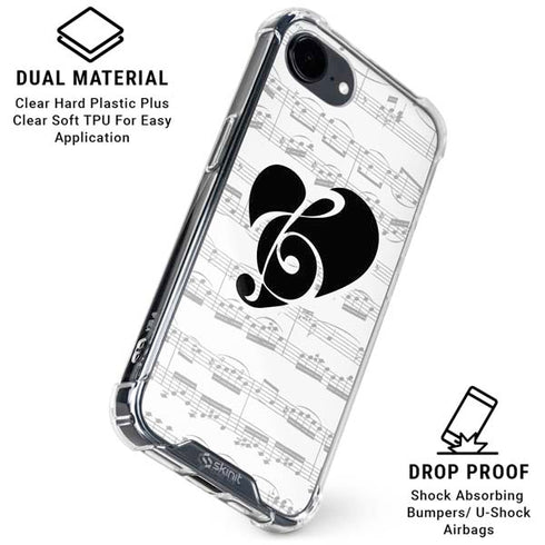 BW Musical Notes iPhone 16e Clear Case