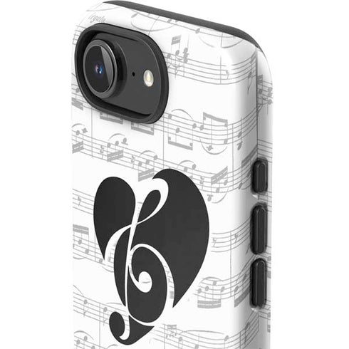 BW Musical Notes iPhone 16e Impact Case