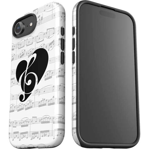 BW Musical Notes iPhone 16e Impact Case