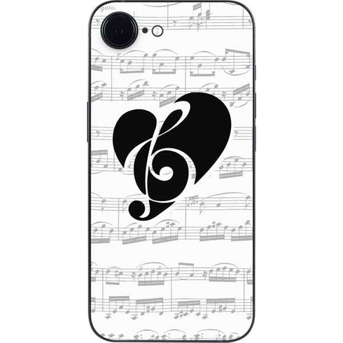BW Musical Notes iPhone 16e Skin