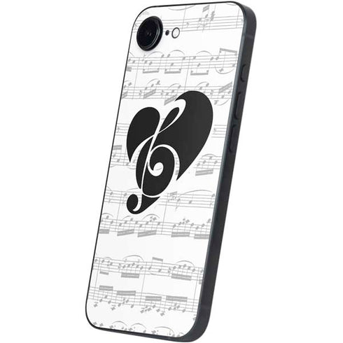 BW Musical Notes iPhone 16e Skin