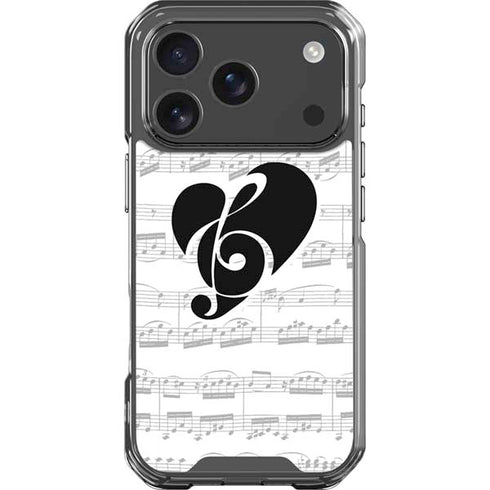 BW Musical Notes iPhone 18 Pro Clear Case