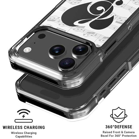 BW Musical Notes iPhone 18 Pro Clear Case