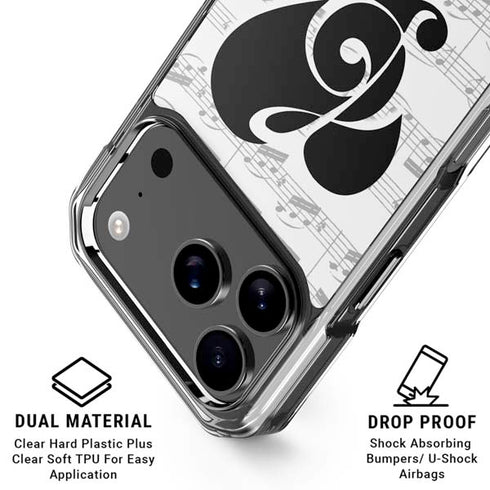 BW Musical Notes iPhone 18 Pro Clear Case