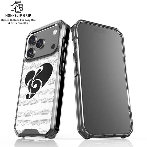 BW Musical Notes iPhone 18 Pro Clear Case