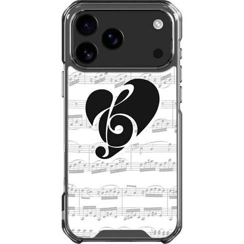 BW Musical Notes iPhone 18 Pro Max Clear Case