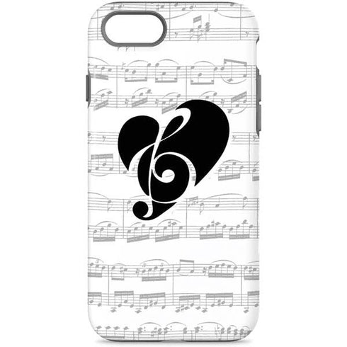 BW Musical Notes iPhone Cases