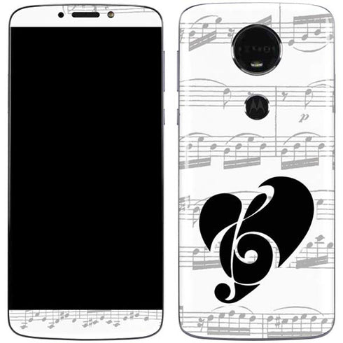 BW Musical Notes Moto E5 Plus Skin