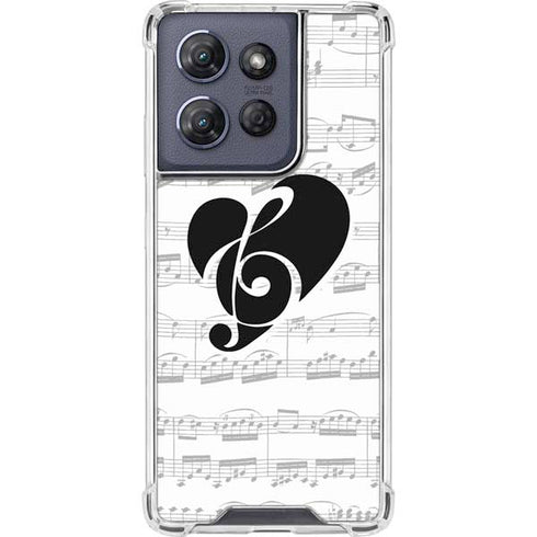 BW Musical Notes Moto G 5G (2025) Clear Case