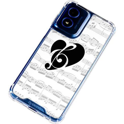 BW Musical Notes Moto G Play 4G (2024) Clear Case