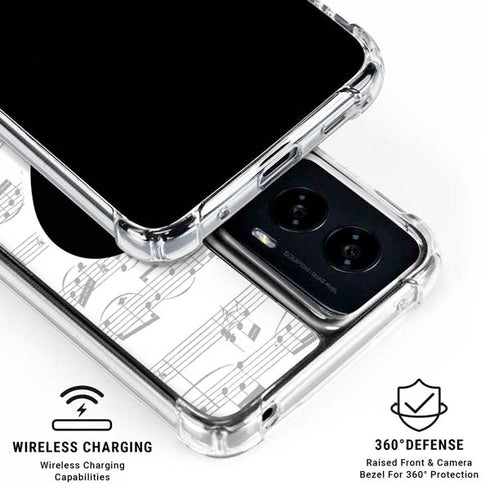 BW Musical Notes Moto G Power 5G (2024) Clear Case