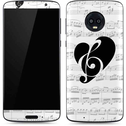 BW Musical Notes Moto G6 Skin