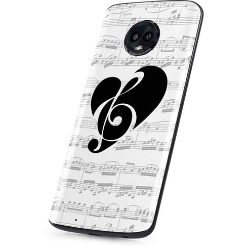 BW Musical Notes Moto G6 Skin