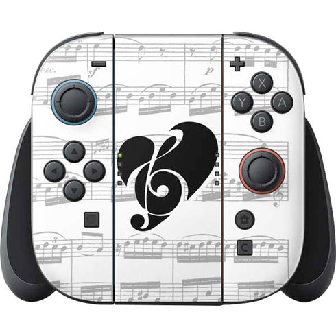 BW Musical Notes Nintendo Switch 2 (2025) Joy-Con Controller Skin
