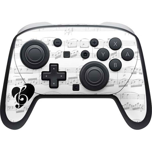 BW Musical Notes Nintendo Switch 2 (2025) Pro Controller Skin