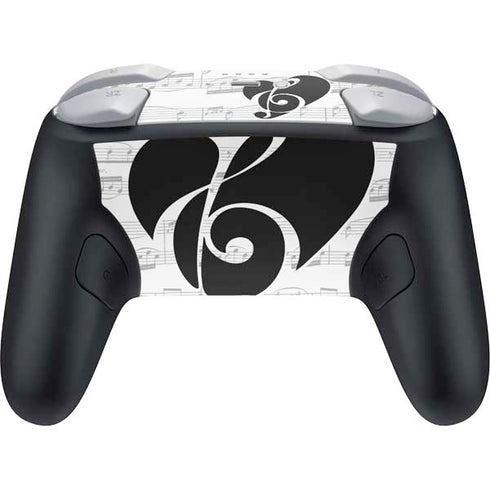 BW Musical Notes Nintendo Switch 2 (2025) Pro Controller Skin