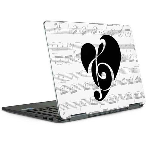 BW Musical Notes Notebook 9 Pro 13in (2017) Skin