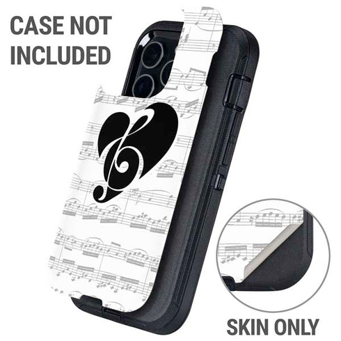 BW Musical Notes Otterbox Defender iPhone Skin