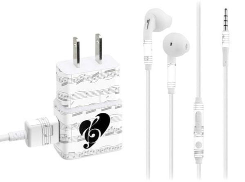 BW Musical Notes Phone Charger Skin