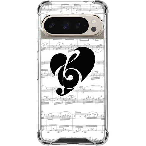 BW Musical Notes Pixel 9/9 Pro Clear Case