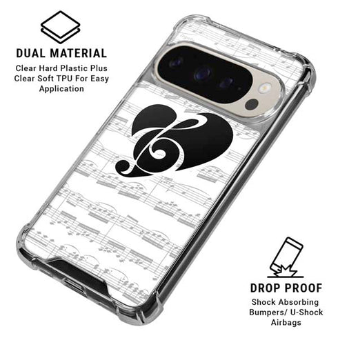 BW Musical Notes Pixel 9/9 Pro Clear Case
