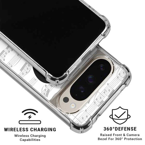 BW Musical Notes Pixel 9/9 Pro Clear Case