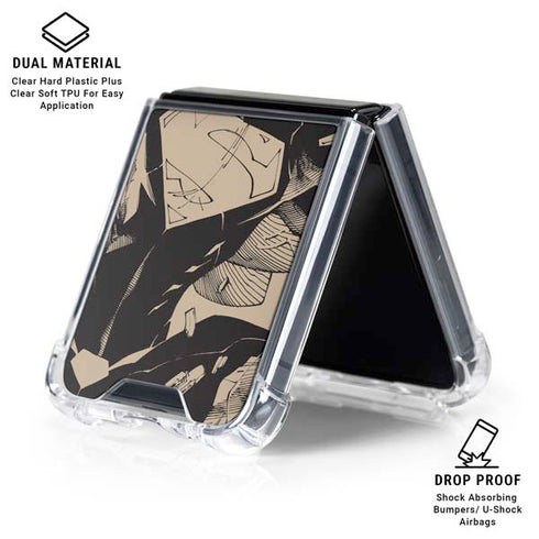 DC Comics Superman Unchained #1 Original Cover Pencils Galaxy Z Flip6 Clear Case