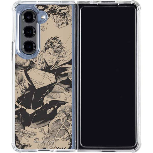 DC Comics Superman Unchained #1 Original Cover Pencils Galaxy Z Fold5 5G Clear Case