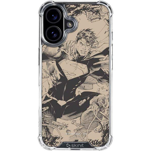 DC Comics Superman Unchained #1 Original Cover Pencils iPhone 16 Plus Clear Case