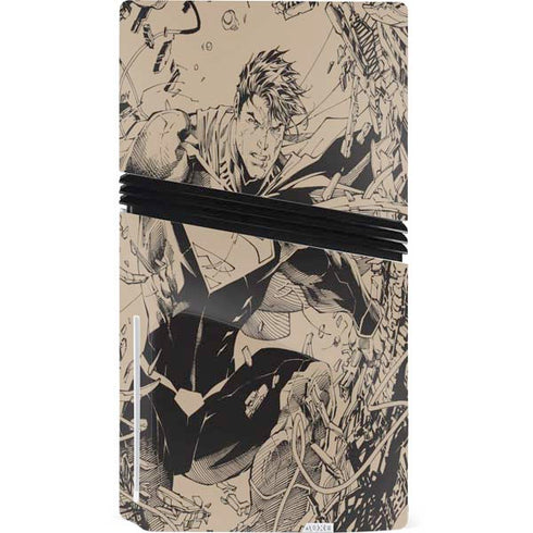 DC Comics Superman Unchained #1 Original Cover Pencils PS5 Pro Disk Console Skin