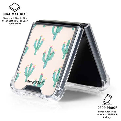 Bouffants and Broken Hearts Cacti 3 Galaxy Z Flip7 Clear Case