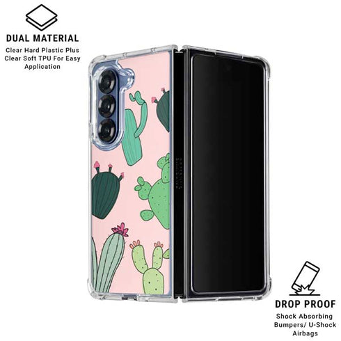 Cactus Print Galaxy Z Fold6 Clear Case