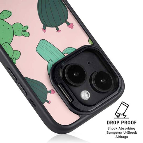 Cactus Print iPhone 14 Kickstand Case