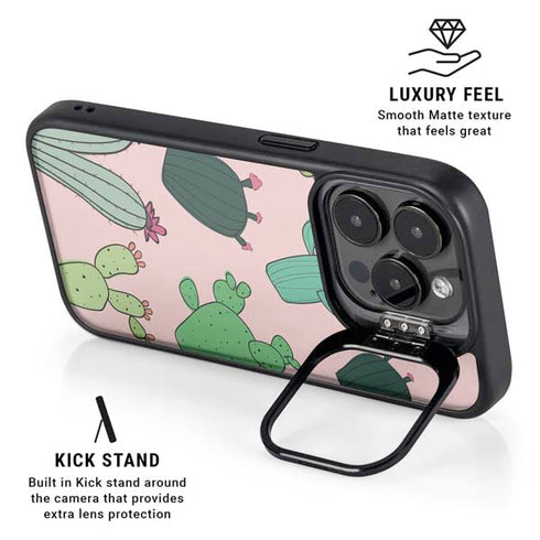 Cactus Print iPhone 14 Pro Kickstand Case