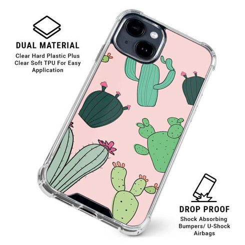 Cactus Print iPhone 15 Clear Case