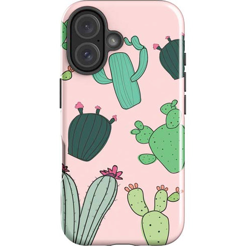Cactus Print iPhone 16 Plus Impact Case