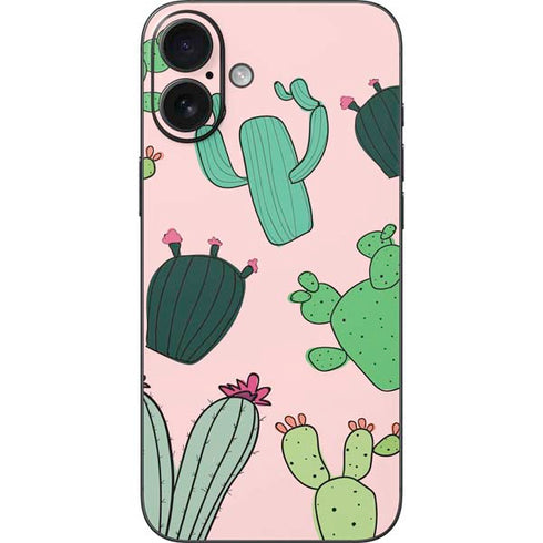 Cactus Print iPhone 16 Plus Skin
