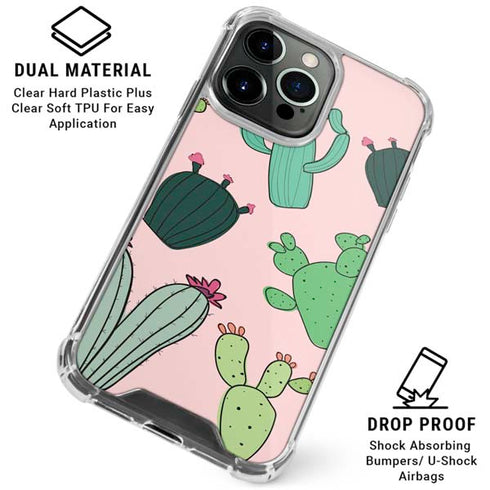Cactus Print iPhone 16 Pro Clear Case
