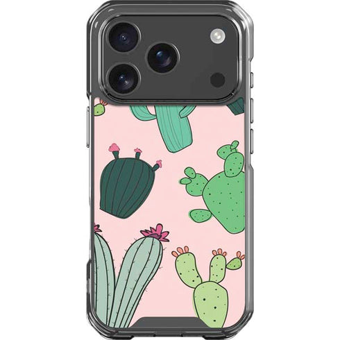 Cactus Print iPhone 18 Pro Clear Case