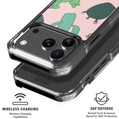 Cactus Print iPhone 18 Pro Clear Case