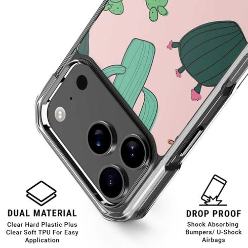 Cactus Print iPhone 18 Pro Clear Case