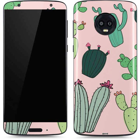 Cactus Print Moto G6 Skin