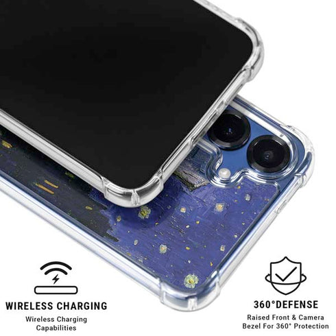 Cafe Terrace at Night by Van Gogh Galaxy S25 Clear Case