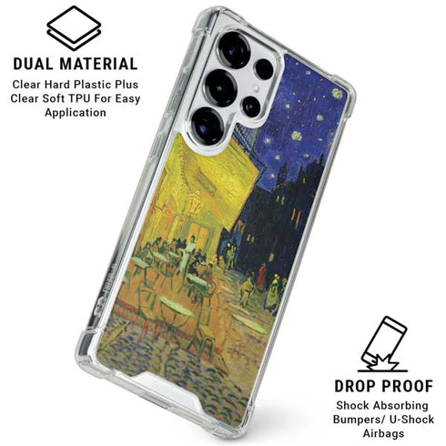 Cafe Terrace at Night by Van Gogh Galaxy S25 Ultra Clear Case